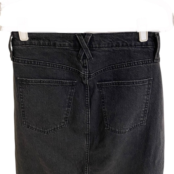Universal Thread black denim high-waisted midi front slit skirt size 8 - Picture 10 of 12